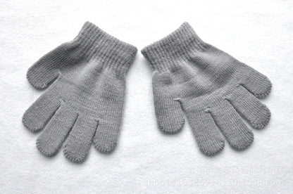 Black White Gray Kids Knitted Gloves 3-7 Years Baby Girls Winter Warm Gloves Baby Boys Little Student Gloves Dropshipping