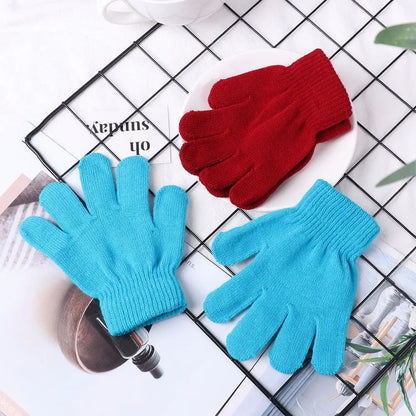 1 Pair Glove Children Magic Glove Girl Boy Kid Stretchy Knitted Winter Warm Full Finger Gloves Children's Figure Skating Gloves