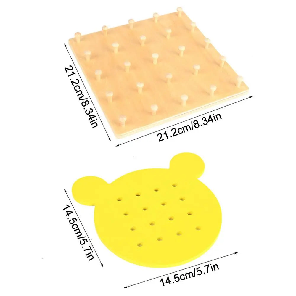 Rubber Band Game Multipurpose Preschool Toys Manipulative Math Geoboards Creative Educational Toys Toddler Board Game For Home