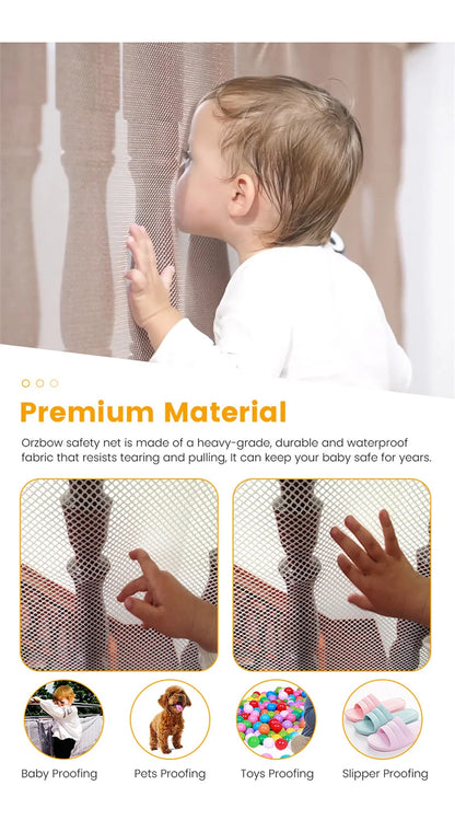 2M/3M Protective Children's Safety Barrier Durable Stairway Fence Net Baby Safety Barriers Multipurpose Bannister Guard Fence