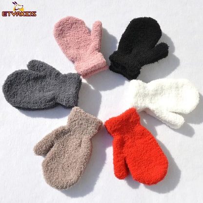 5-11 Years Old New Baby Mittens Newborn Children Kids Gloves Mohair Plush Thick Boys Girls Gloves Winter Accessories for Kids