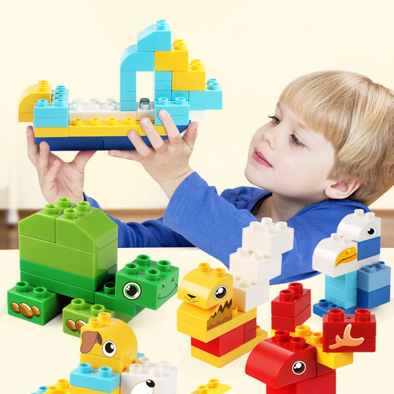 Big Size Building Blocks Baby Early Learning DIY Construction Toddler Assembled Toys For Children Compatible Bricks Kids Gift