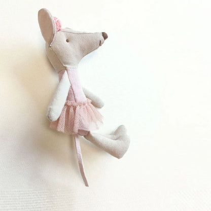 Mini Ballerina Mouse Girl Toys Handmade CuteLittlee Mice Fabric Toy Stuffed Animal Angel Plushie for Toddler Pocket Toy