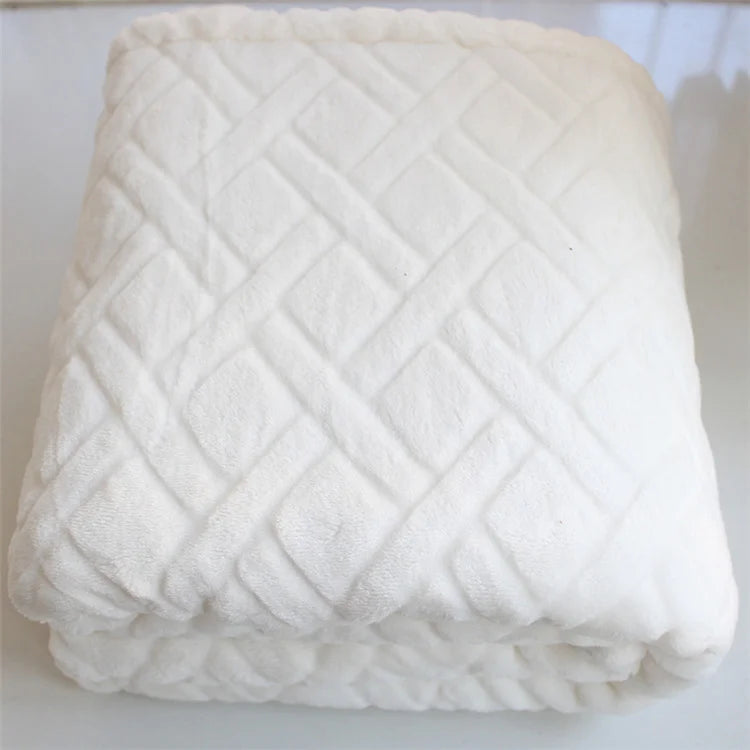 Winter Thick Thermal 3d Minky Dot Kids Blanket Super Soft Sherpa Fluffy Toddler Baby Blanket Quilt Swaddle Office Seat Blanket