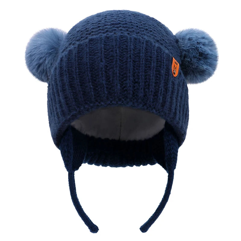 Baby Hat Boys Girls Cute Pompom Caps Bonnet Autumn Winter Ear Warm Baby Beanie Newborn Children's Hats Knitted Solid Kids Caps