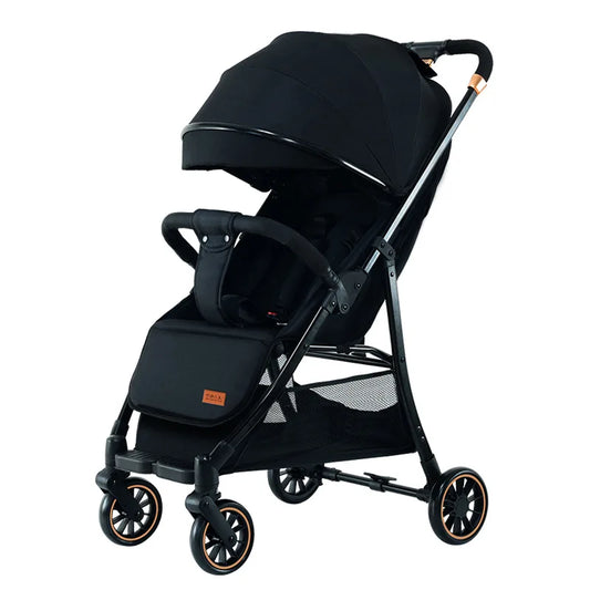 Baby stroller can sit and lie high with a light folding and shock-absorbing stroller for children