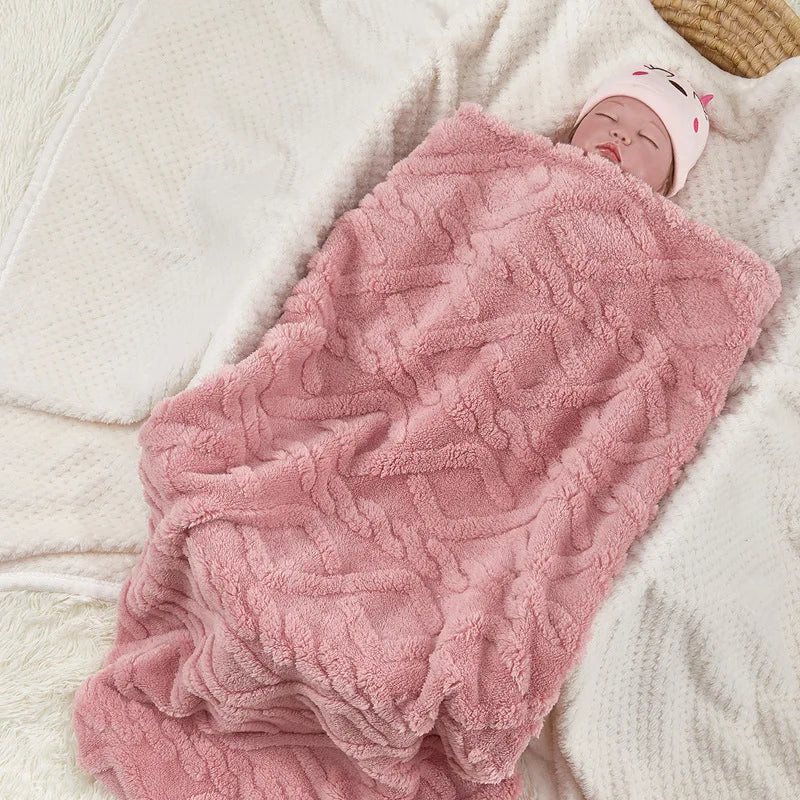 Baby Blanket Autumn Winter Coral Velvet Thickened Soft Skin Windproof Warm Indoor Air Conditioning Blanket Baby Stroller Quilt