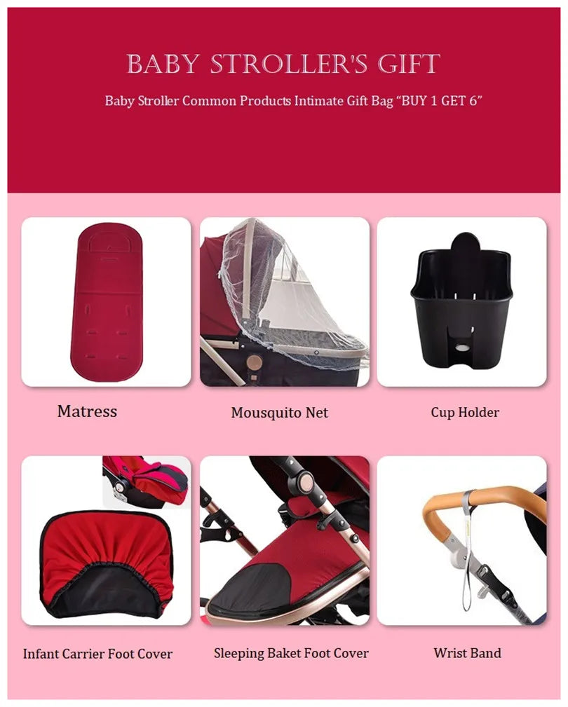 Baby Stroller 3 in 1 Stroller Baby lightweight Stroller pram Baby travel Stroller Car for Newborn Baby Trolley Folding Strollers