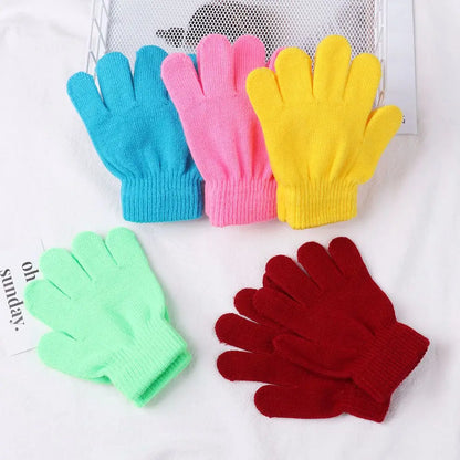 1 Pair Glove Children Magic Glove Girl Boy Kid Stretchy Knitted Winter Warm Full Finger Gloves Children's Figure Skating Gloves