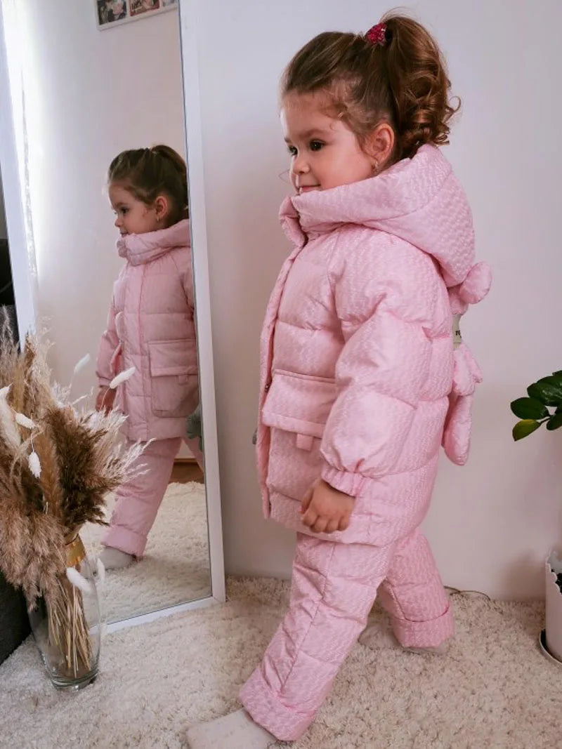 Winter Overalls Jumpsuit for Girls Boy Children Suits Jackets Kids Snowsuit Duck Down Parka Coat Toddler Baby Bear Toy Outerwear