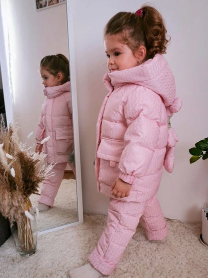 Winter Overalls Jumpsuit for Girls Boy Children Suits Jackets Kids Snowsuit Duck Down Parka Coat Toddler Baby Bear Toy Outerwear