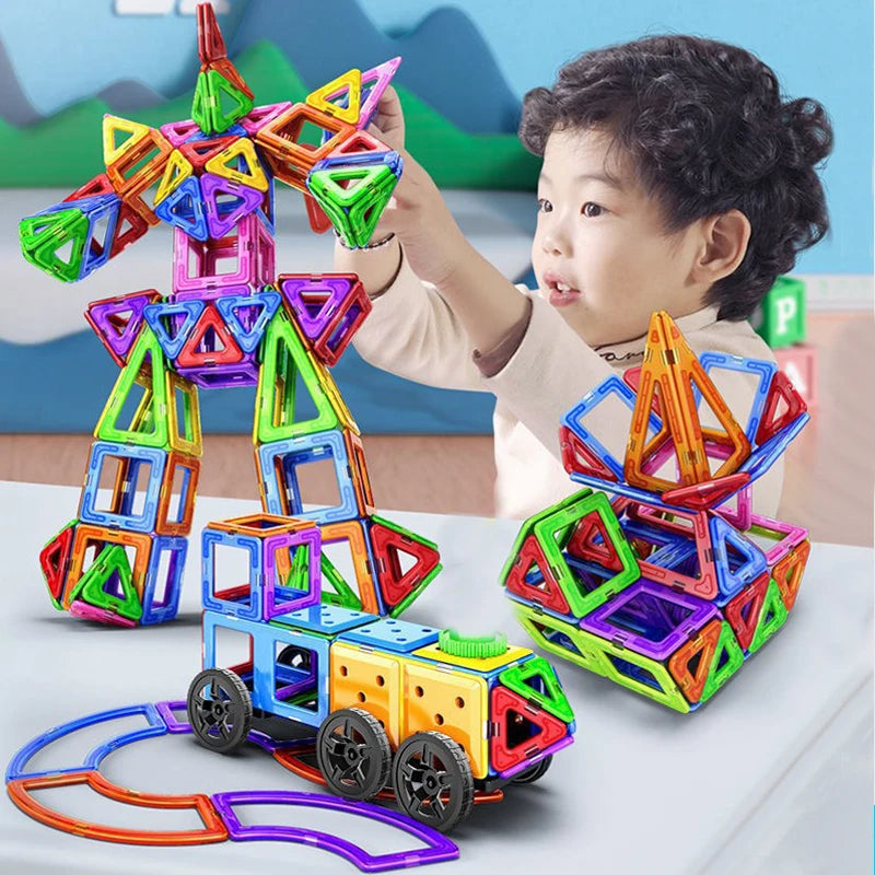 Big Size Magnetic Building Blocks DIY Magnets Toys For Kids Designer Construction Set Xmas Gifts For Children Toys