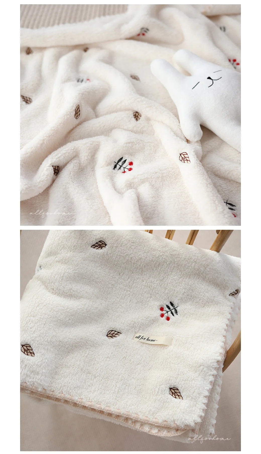 Winter Baby Blanket Ins Korean Coral Fleece Baby Blankets Newborn Embroidery New Born Swaddle Stroller Quilt Flannel Bedding