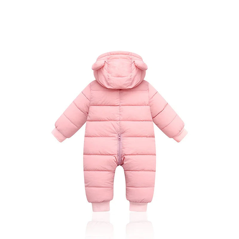 overalls baby clothes Winter Plus velvet New born Infant Boys Girls Warm Thick Jumpsuit Hooded Outfits Snowsuit coat kids Romper