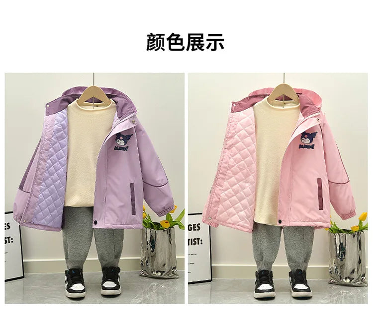 2024 new girls' padded coat baby winter clothing foreign style children's autumn winter windbreaker storm jacket female treasure