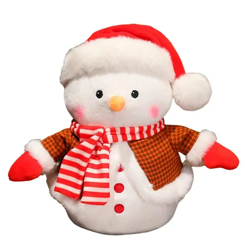 Animated Snowman Birthday Christmas Plushies Adorable Handmade Plush Snowman Figurines For Kids Toddler Girls Birthday