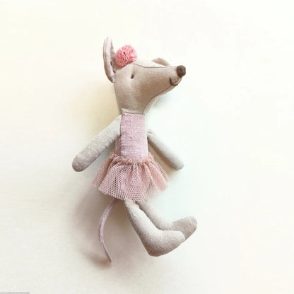 Mini Ballerina Mouse Girl Toys Handmade CuteLittlee Mice Fabric Toy Stuffed Animal Angel Plushie for Toddler Pocket Toy