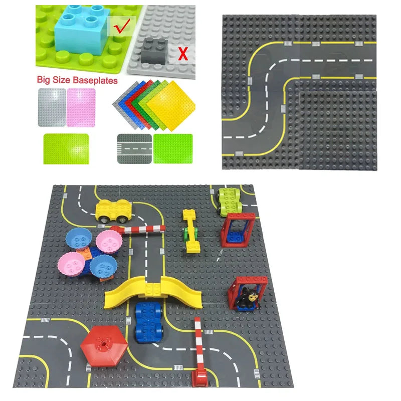 Duploes Big Size Baseplate 12x12 Dots Bricks Assembly Plates Large Particles Animal Classic Figures Building Blocks Kid Toys