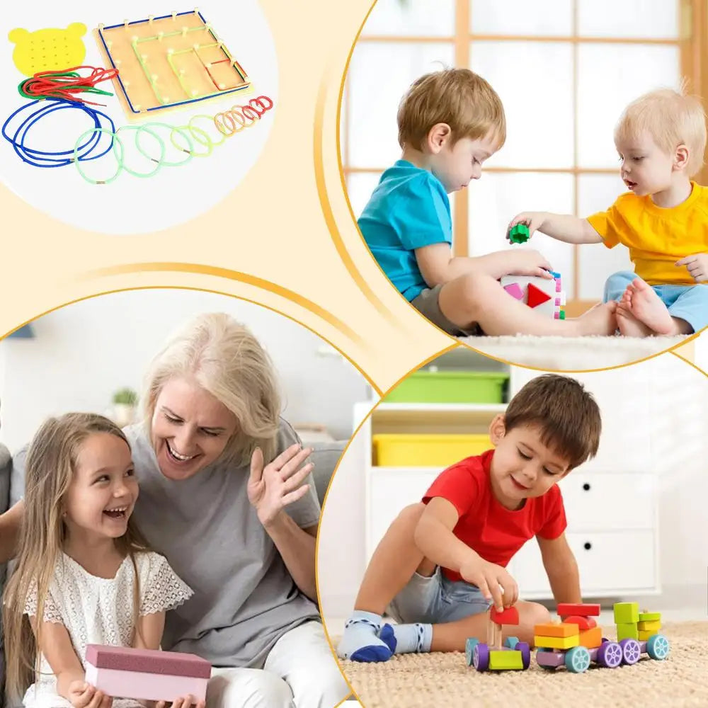 Rubber Band Game Multipurpose Preschool Toys Manipulative Math Geoboards Creative Educational Toys Toddler Board Game For Home