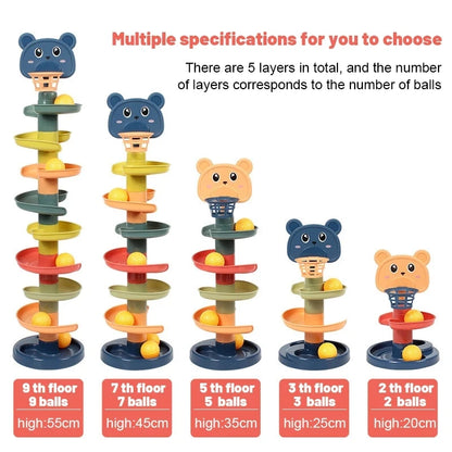 Baby Ball Drop and Rolling Ball Pile Tower Toys Early Educational Toy Rotating Track Toy for Toddler Stacking Toy For Kids Gifts