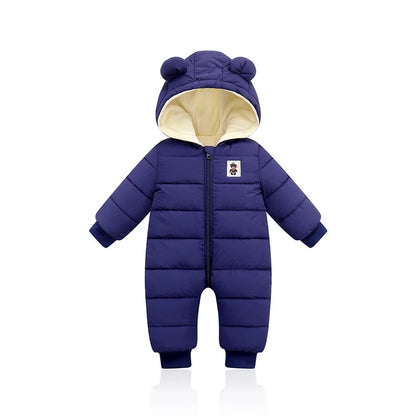 overalls baby clothes Winter Plus velvet New born Infant Boys Girls Warm Thick Jumpsuit Hooded Outfits Snowsuit coat kids Romper