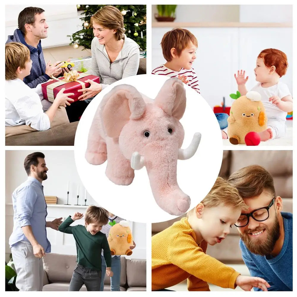 Elephant Plushie Cartoon Elephant Doll Plush Soft Toy 13.8inch Cute Cartoon Soft Stuffed Animal Toy For Kids Babies Toddler