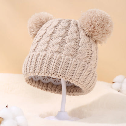 Autumn Winter Baby Hat for Girls Beanie Bonnet Kids Cute Pompoms Knit Hats Solid Newborn Accessories Warmer Stuff Toddler Cap