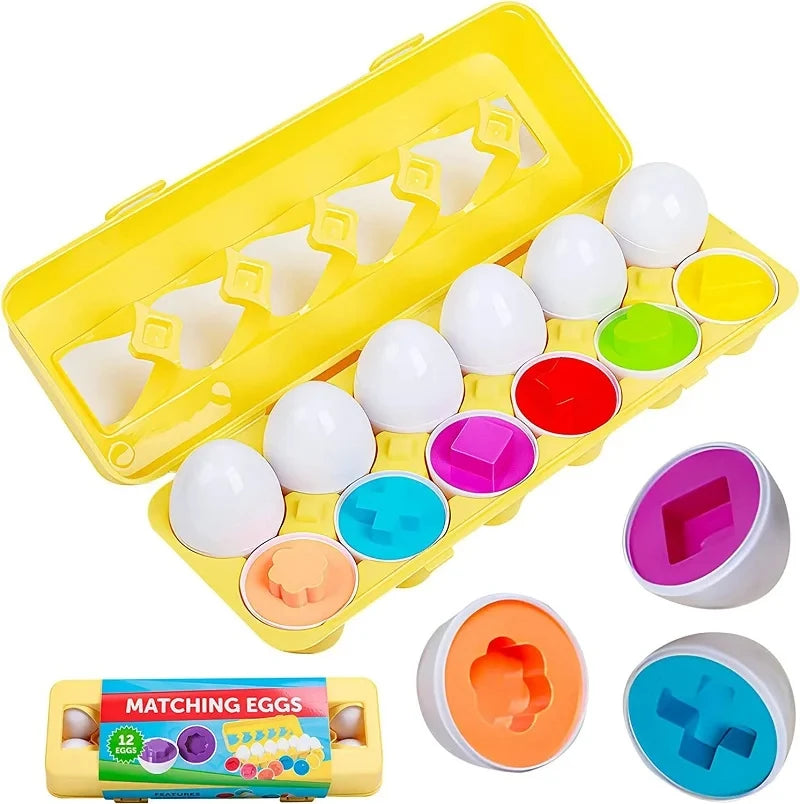 Montessori Toys 2 Years Smart Eggs Letter Number Puzzle Toys Kids Recognize Color Shape Matching Puzzle Toddler Educational Toys