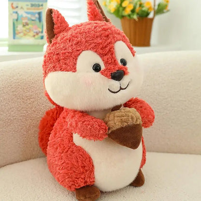 Squirrel Stuffed Animal Stuffed Animal Toy Doll Plushie Cute Wildlife Room Decor Huggable Furry Squirrel Toy For Toddler Boys