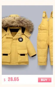 overalls baby clothes Winter Plus velvet New born Infant Boys Girls Warm Thick Jumpsuit Hooded Outfits Snowsuit coat kids Romper