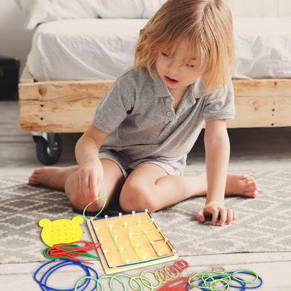 Rubber Band Game Multipurpose Preschool Toys Manipulative Math Geoboards Creative Educational Toys Toddler Board Game For Home