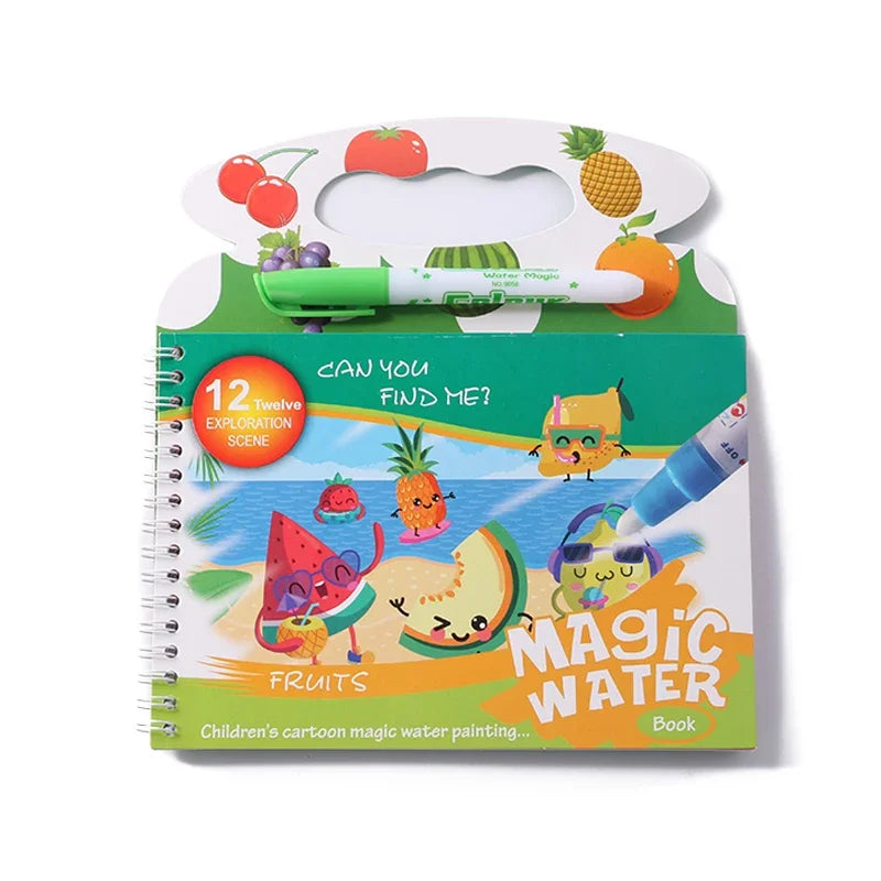 Magical Water Painting Book Toddler Early Education Toys Reusable Magic Drawing Coloring Book for Kids Children Montessori Toys