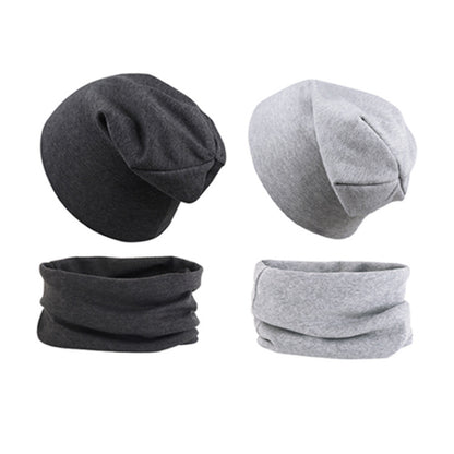 2pcs New Baby Hat Scarf Set Boys Girls Hip Hop Cap Autumn Winter Soft Elastic Beanie Hats Cotton Newborn Bonnet Warm Accessories