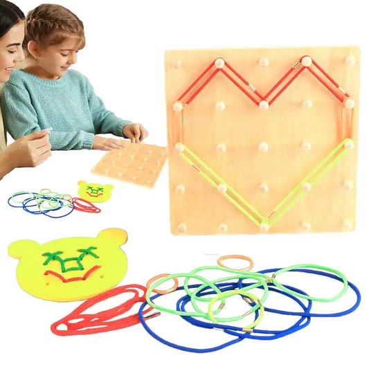 Rubber Band Game Multipurpose Preschool Toys Manipulative Math Geoboards Creative Educational Toys Toddler Board Game For Home