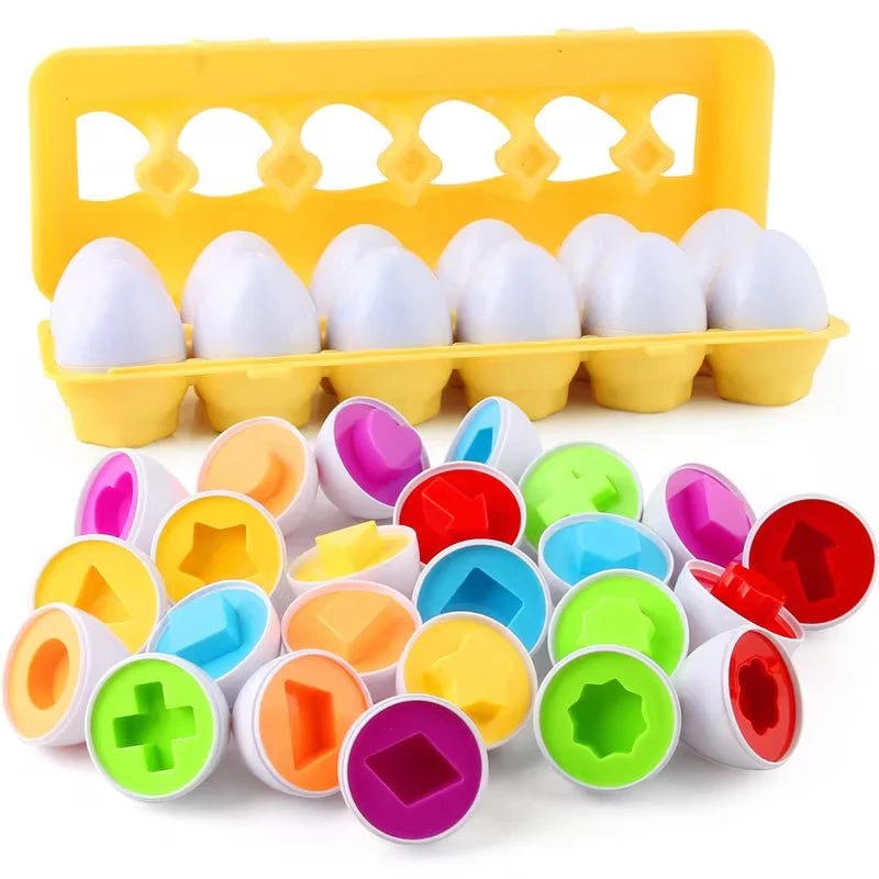 Montessori Toys 2 Years Smart Eggs Letter Number Puzzle Toys Kids Recognize Color Shape Matching Puzzle Toddler Educational Toys