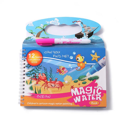 Magical Water Painting Book Toddler Early Education Toys Reusable Magic Drawing Coloring Book for Kids Children Montessori Toys