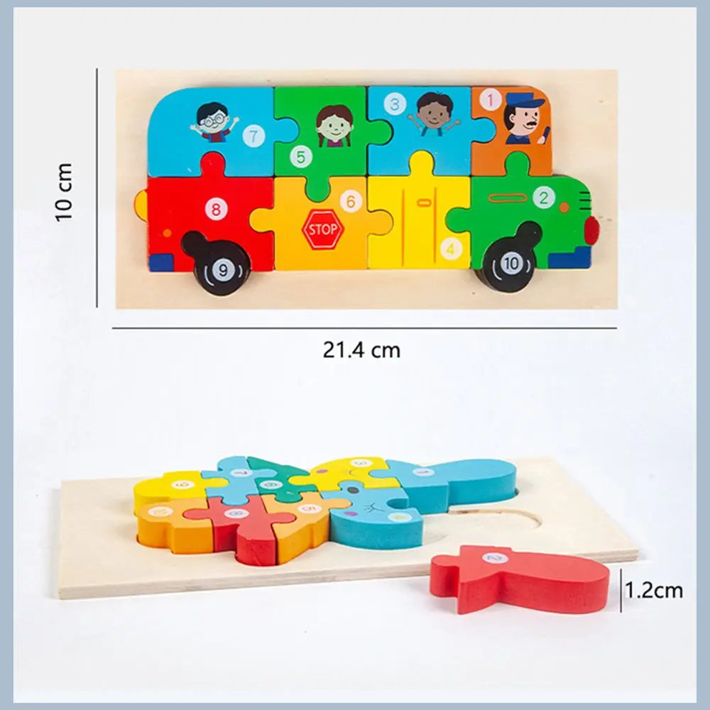 2 3 4 Years Old Kids Toddler Puzzle 3D Wooden Montessori