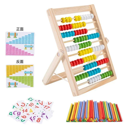 Classic Wooden Educational Counting Toy 100 Beads Preschool Math Learning Toys Montessori Number Arithmetic Abacus Toddler Gift