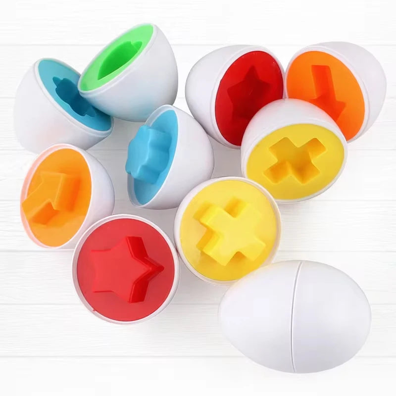 Montessori Toys 2 Years Smart Eggs Letter Number Puzzle Toys Kids Recognize Color Shape Matching Puzzle Toddler Educational Toys