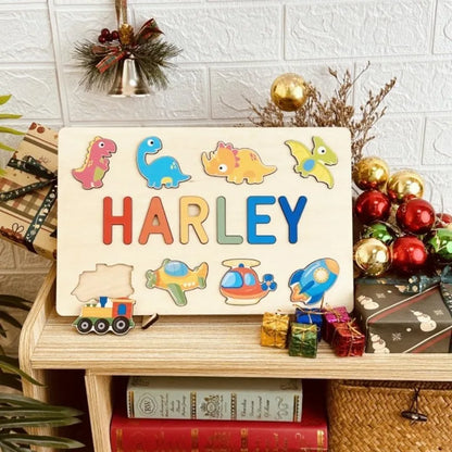 Name Puzzle for Kids Personalized Name Puzzle for Toddlers 1-3 Custom Wooden Puzzles with Pegs, Personalized Baby Puzzles Gifts