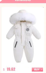 overalls baby clothes Winter Plus velvet New born Infant Boys Girls Warm Thick Jumpsuit Hooded Outfits Snowsuit coat kids Romper