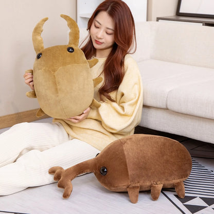 Simulated Beetle Plush Toys Cushion Plushie Dolls Insect Doll Soft Toy Beetle Animals Pillow Plush Pillow for Kids Toddlers Baby