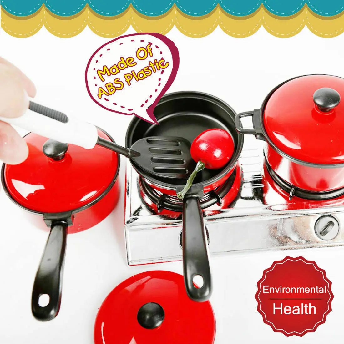 13 Pieces Kitchen Appliances Playset Mini Breakfast Stove Top Cooking Pots Pans Play House Toys For Kids Children's Pretend Play