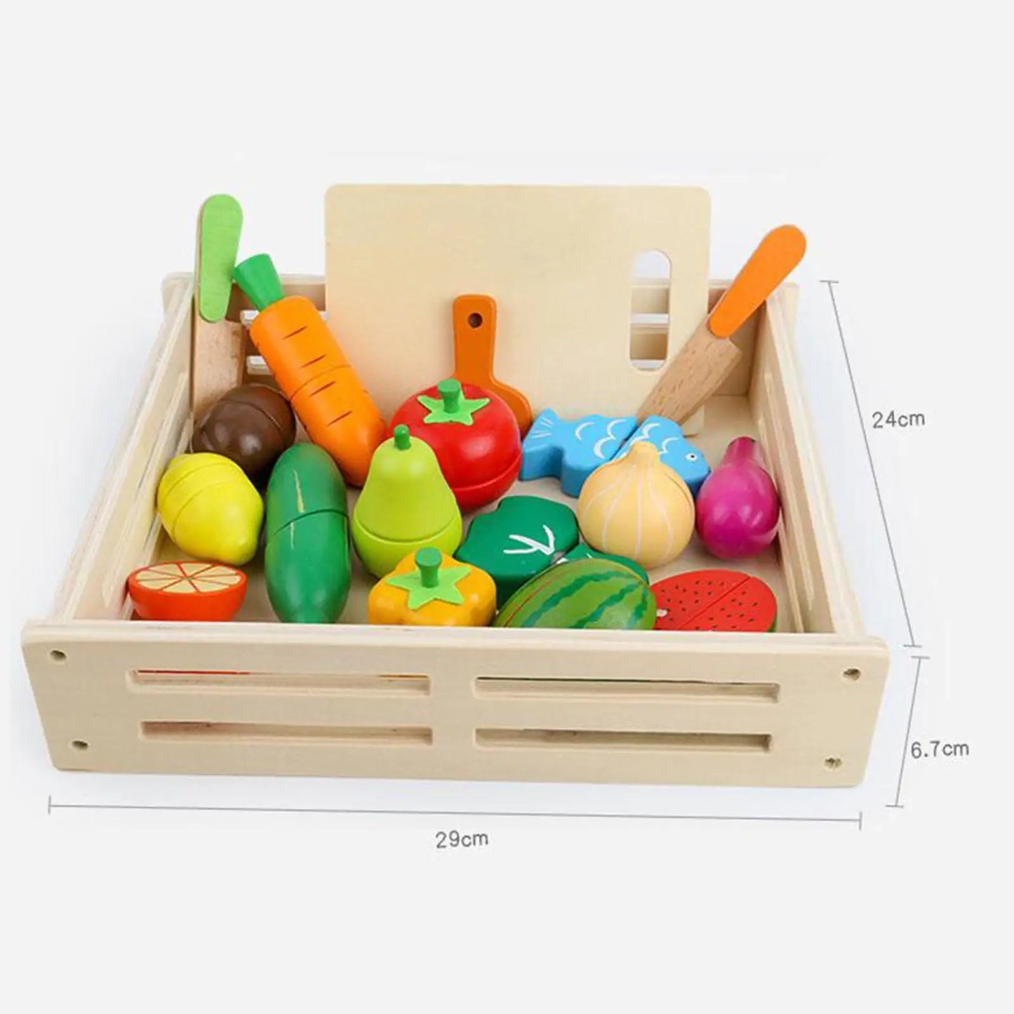 17x Cutting Fruit Vegetables Fun Kitchen Accessories Playset Pretend Play Kitchen Toys for Kids Children Boys Girls Ages 3+ Gift