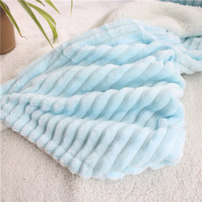 Winter Thick Thermal 3d Minky Dot Kids Blanket Super Soft Sherpa Fluffy Toddler Baby Blanket Quilt Swaddle Office Seat Blanket