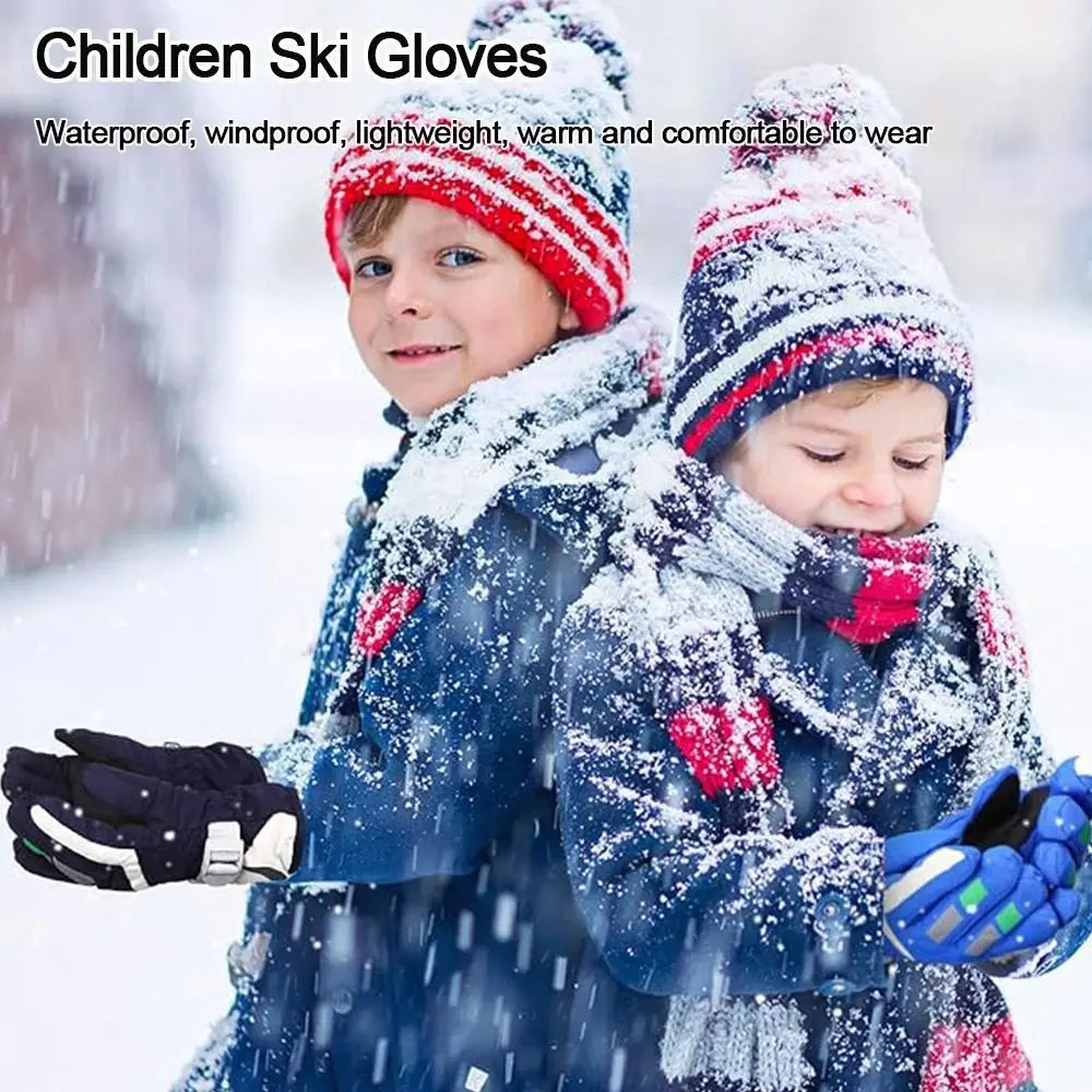 New Children Kids Warm Snow Gloves Boy Girls Ski Snowboard Mittens Windproof Waterproof Thicken Keep Warm Gloves Winter Must